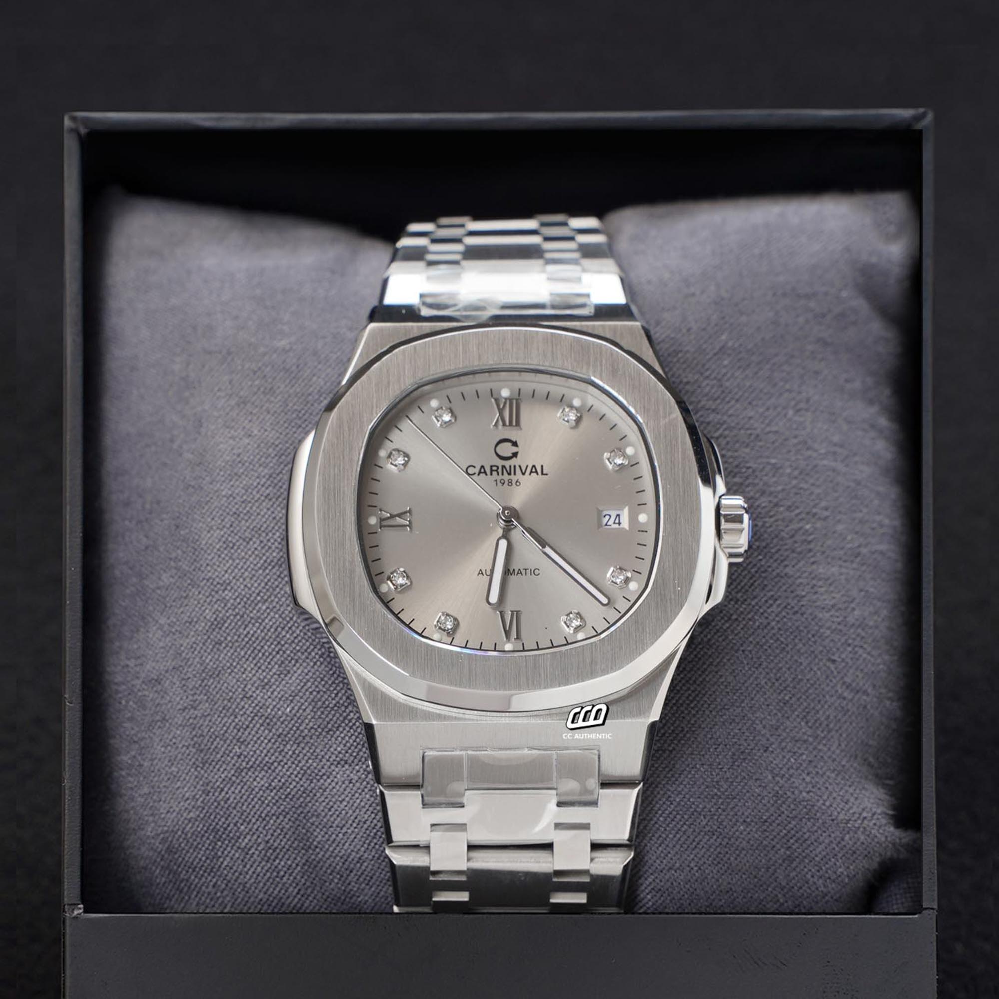ĐỒNG HỒ NAM CARNIVAL 8160G VT XAM AUTOMATIC 41MM