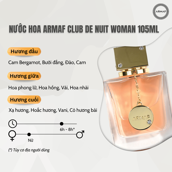 NƯỚC HOA NỮ ARMAF CLUB DE NUIT WOMEN EDP 105ML