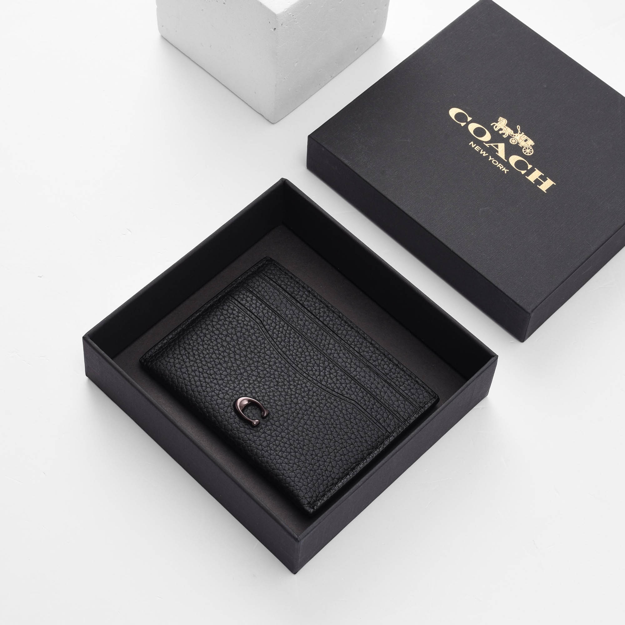COACH CASE SLIM ID CARD - BLACK