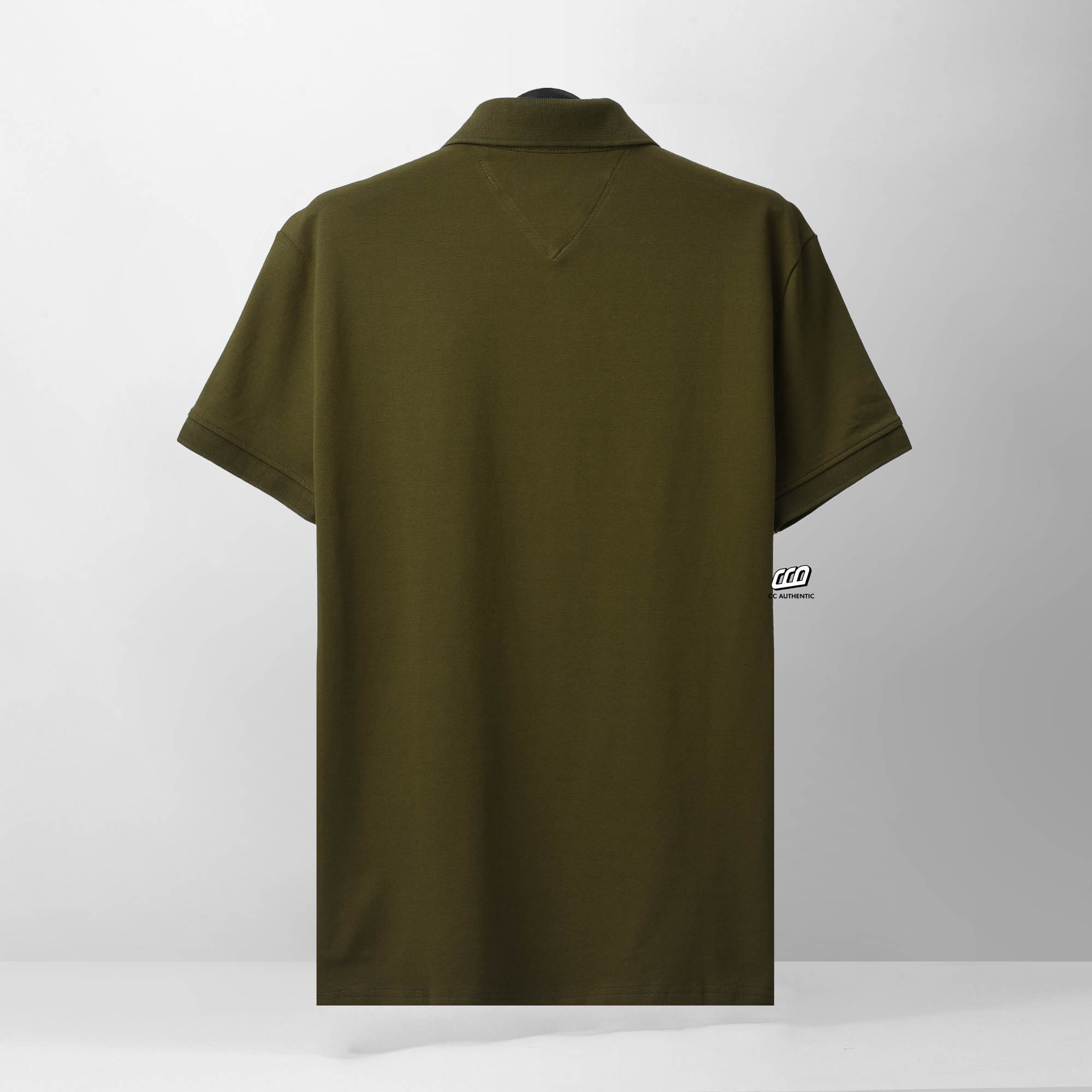 TOMMY HILFIGER EMBROI SIGNATURE LOGO POLO SHIRT - OLIVE