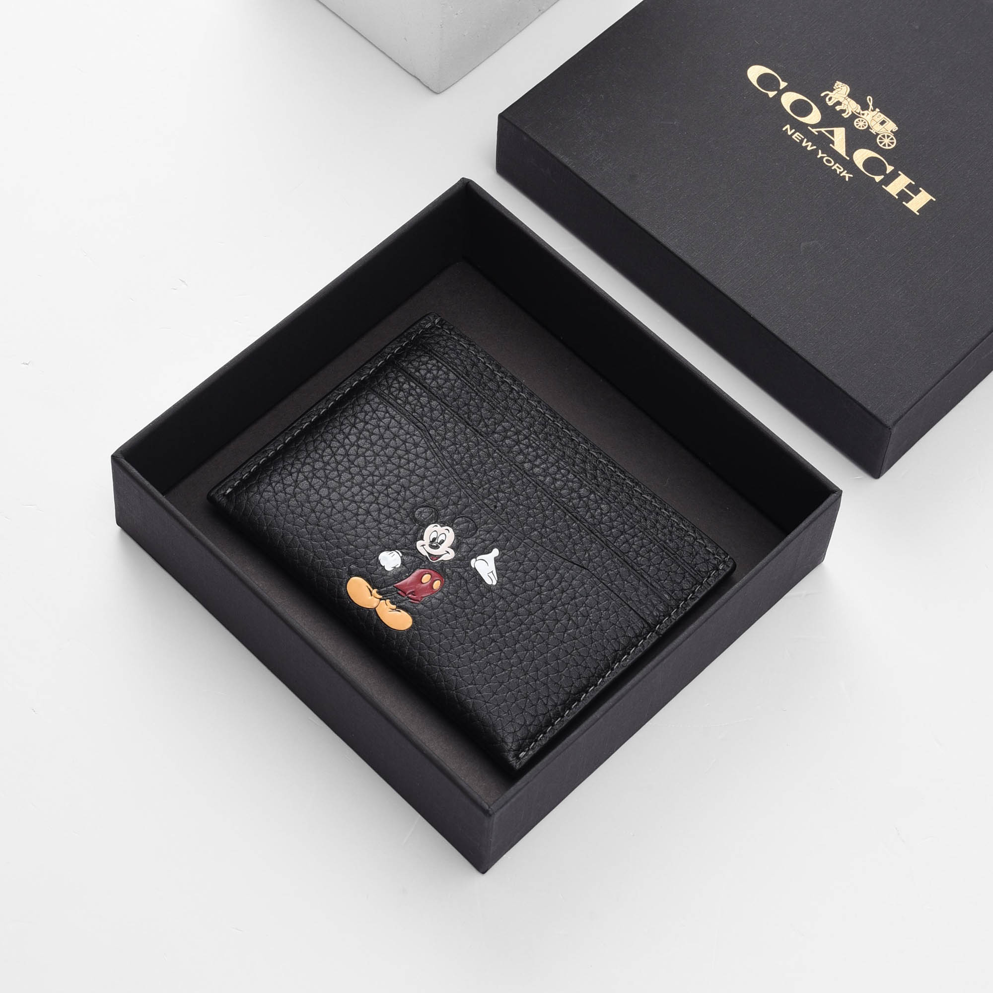 COACH MICKEY SLIM ID CARD - BLACK
