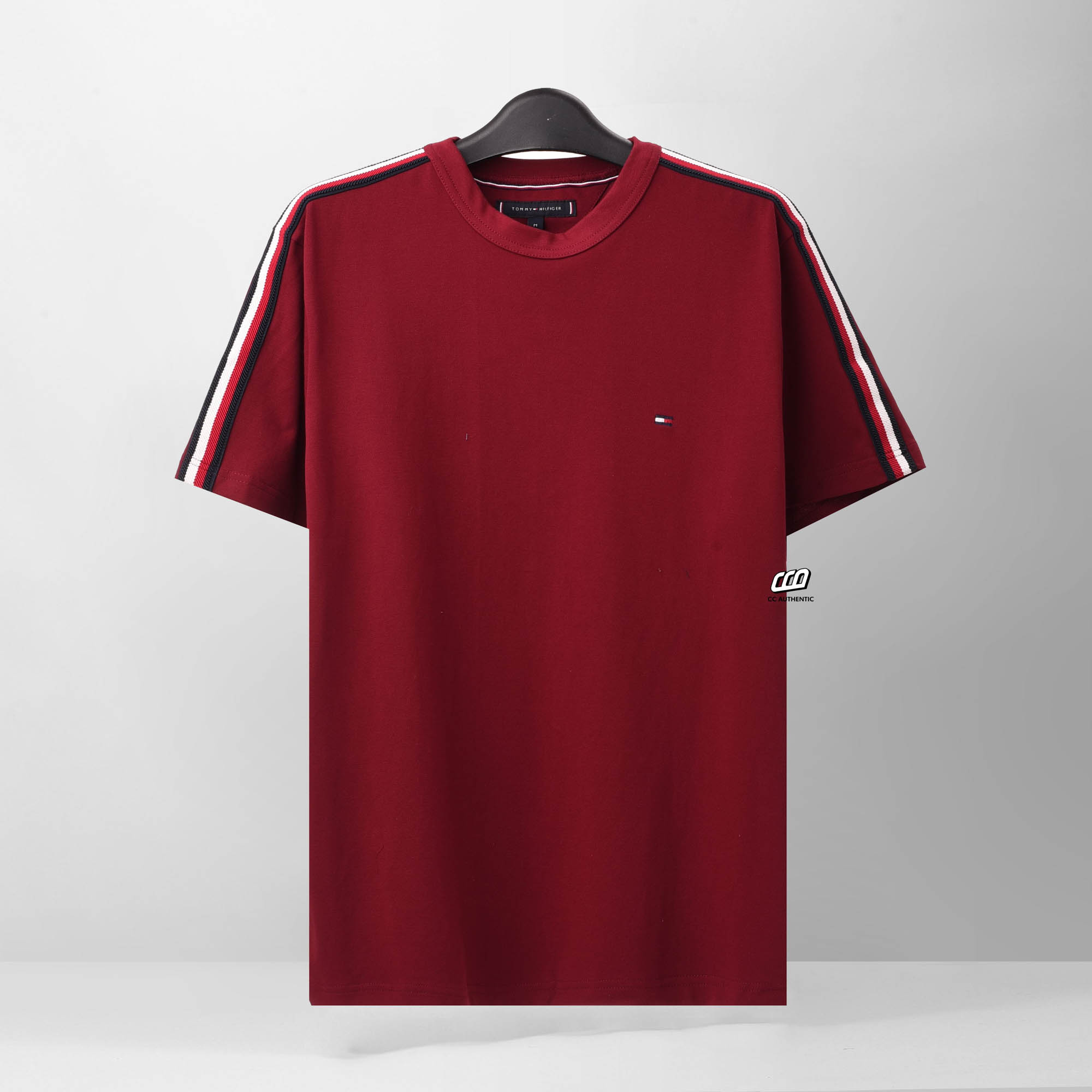 TOMMY GLOBAL STRIPE T-SHIRT - RED