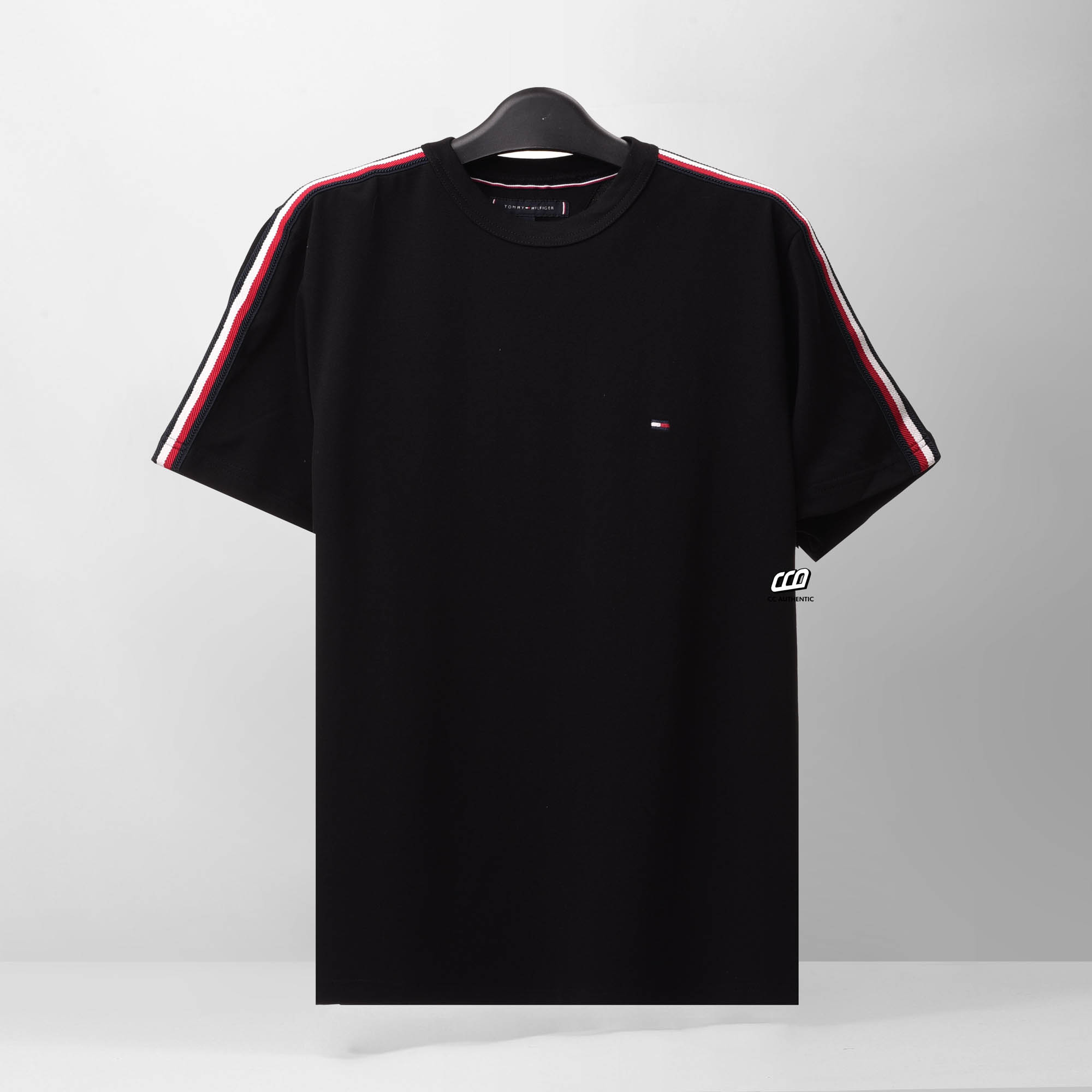 TOMMY GLOBAL STRIPE T-SHIRT - NAVY