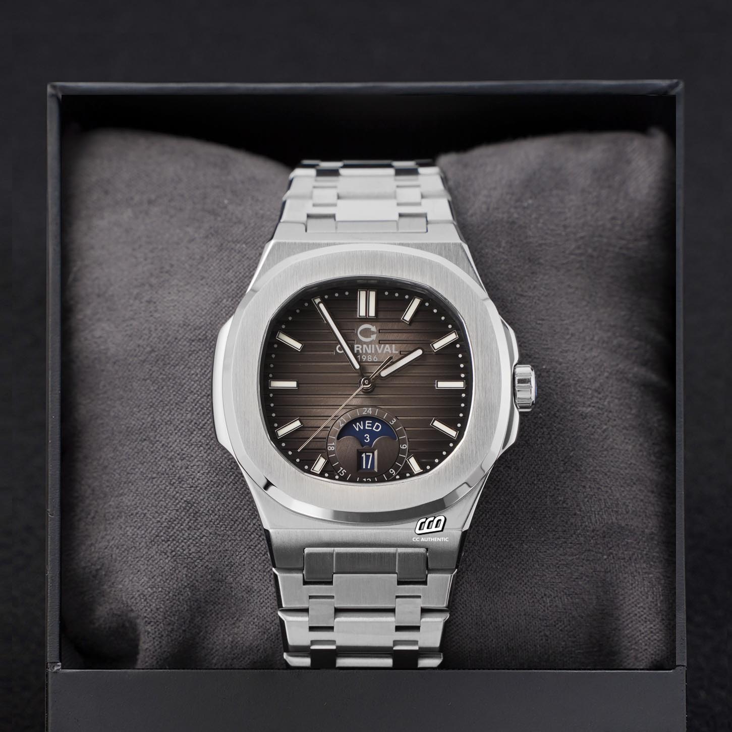 ĐỒNG HỒ NAM CARNIVAL 8110G1 VT XAM AUTOMATIC 41MM