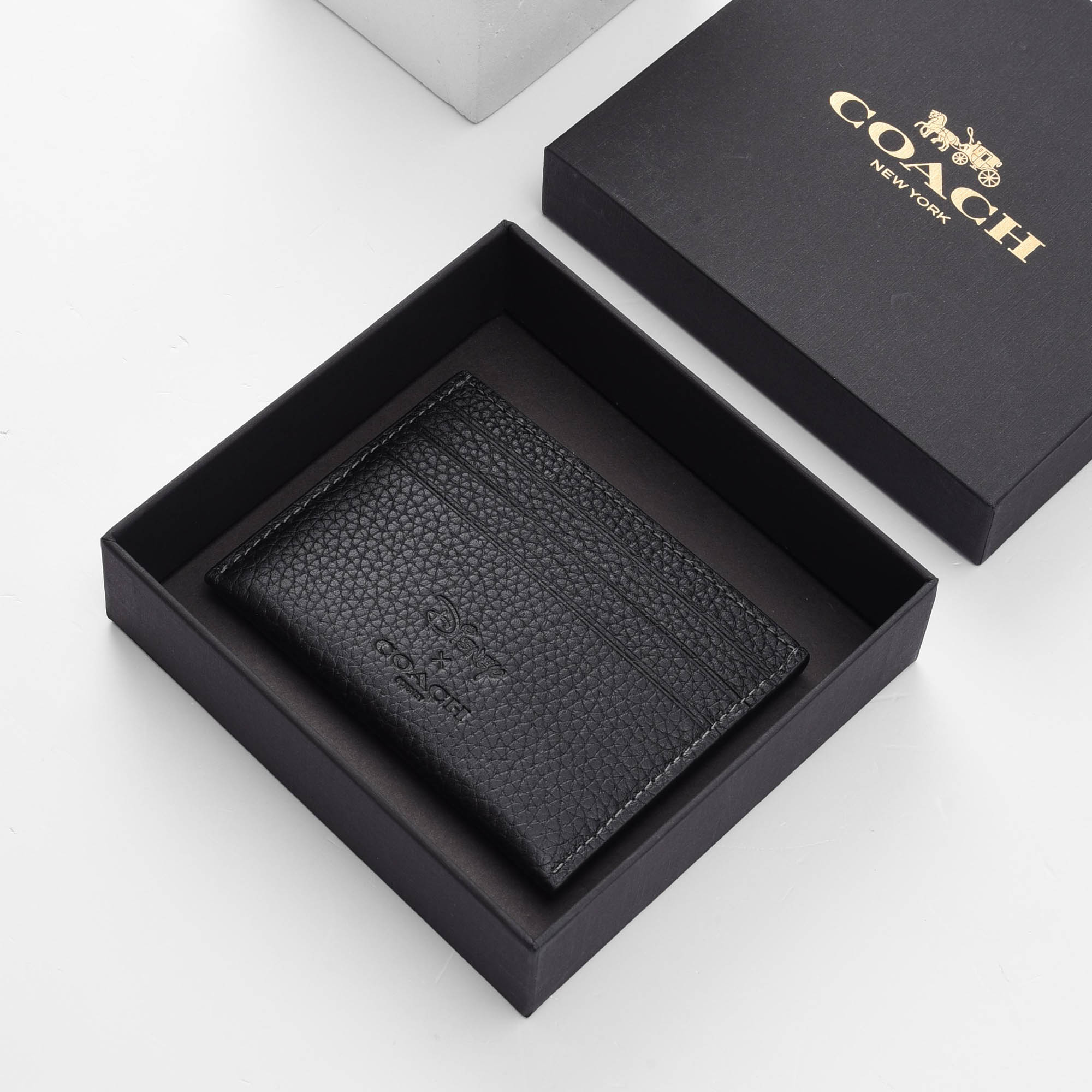 COACH MICKEY SLIM ID CARD - BLACK