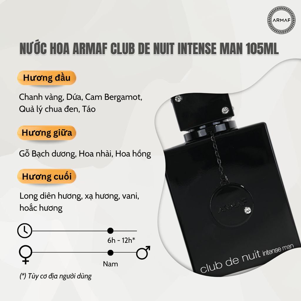 NƯỚC HOA NAM ARMAF CLUB DE NUIT INTENSE MAN EDT 105ML