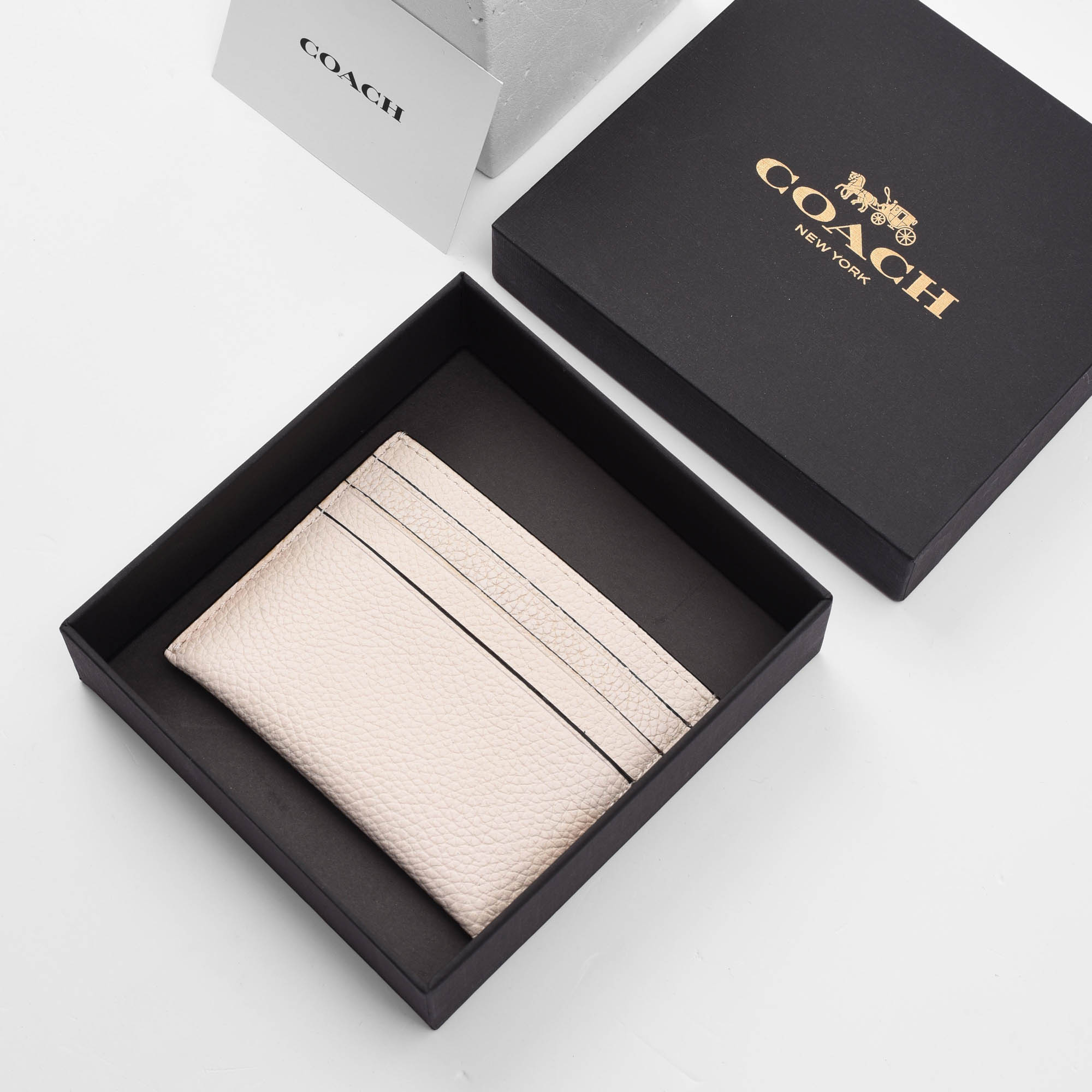 COACH GRAPHIC CANVAS SLIM ID CARD - CREAM