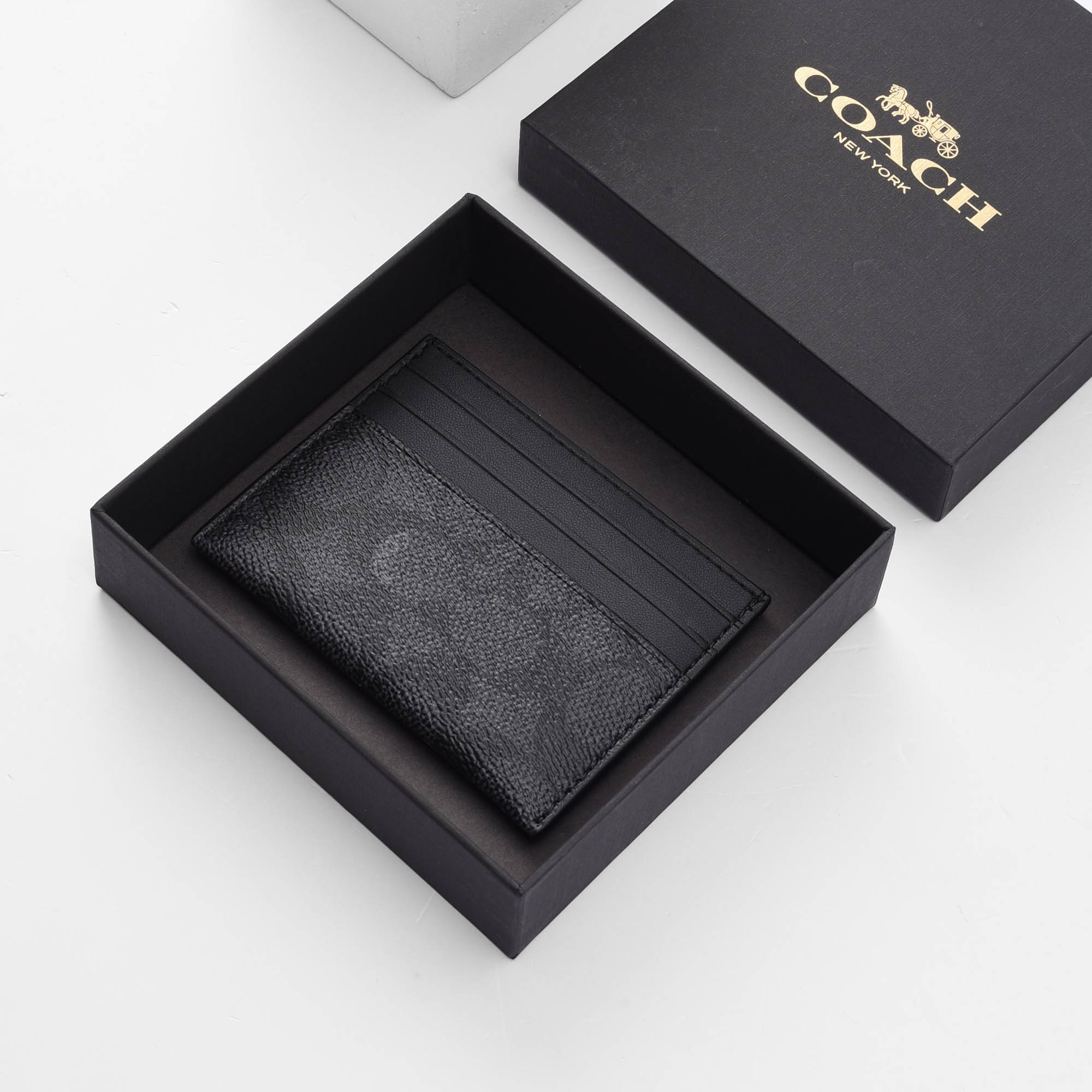 COACH GRAPHIC CANVAS SLIM ID CARD - BLACK
