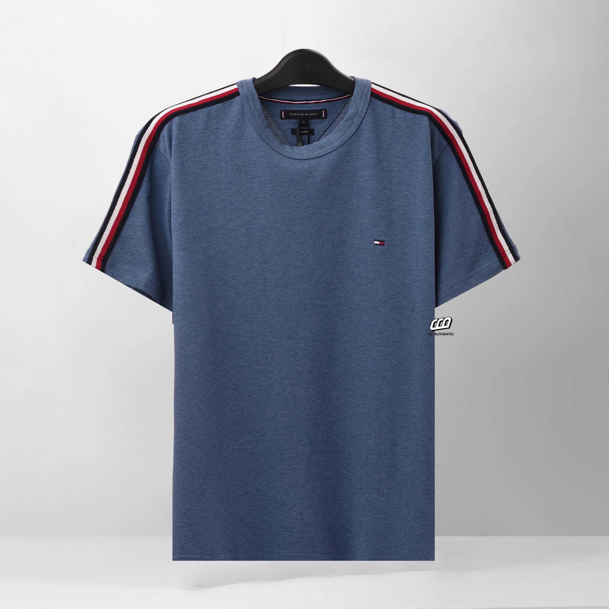 TOMMY GLOBAL STRIPE T-SHIRT - BLUE