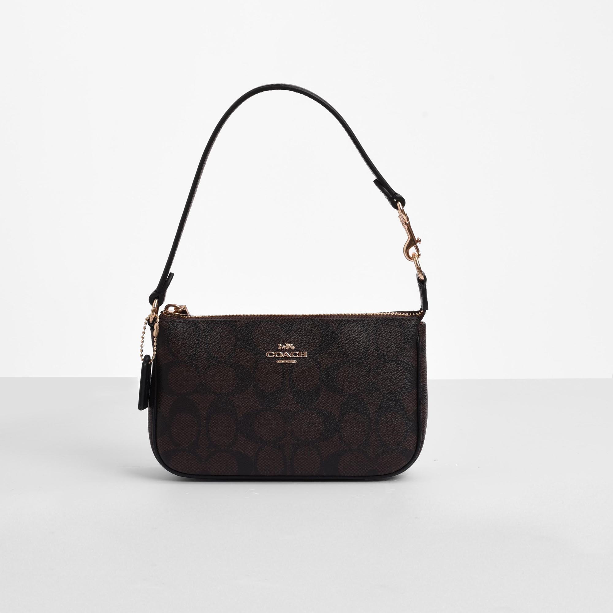 COACH SIGNATURE NOLITA BAG - DARK BROWN
