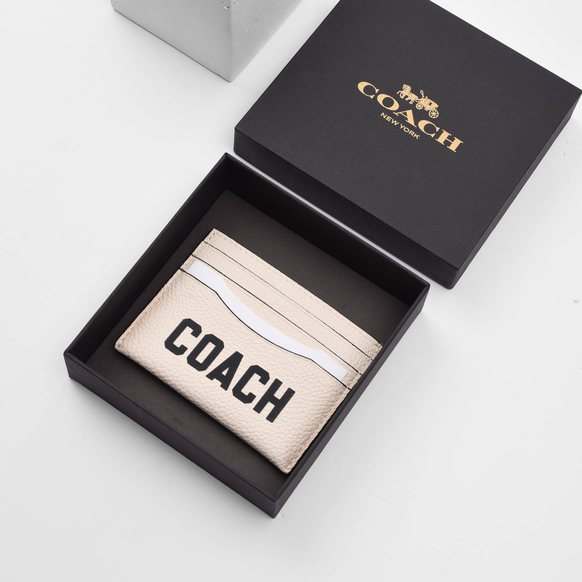 COACH GRAPHIC CANVAS SLIM ID CARD - CREAM