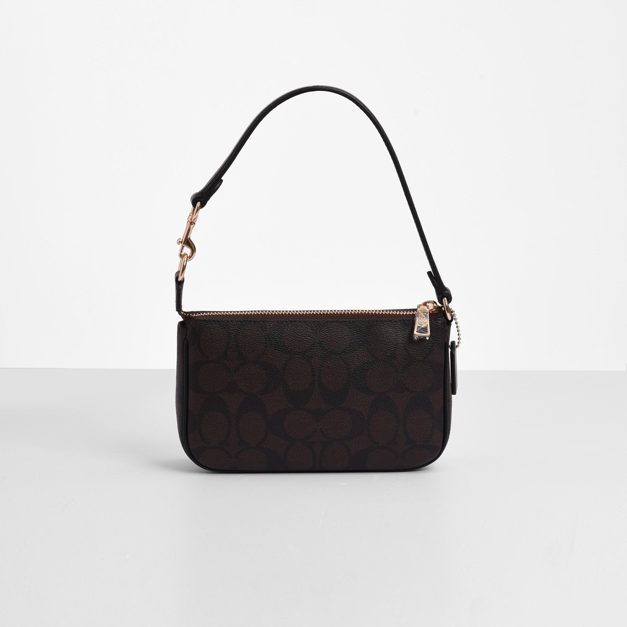 COACH SIGNATURE NOLITA BAG - DARK BROWN